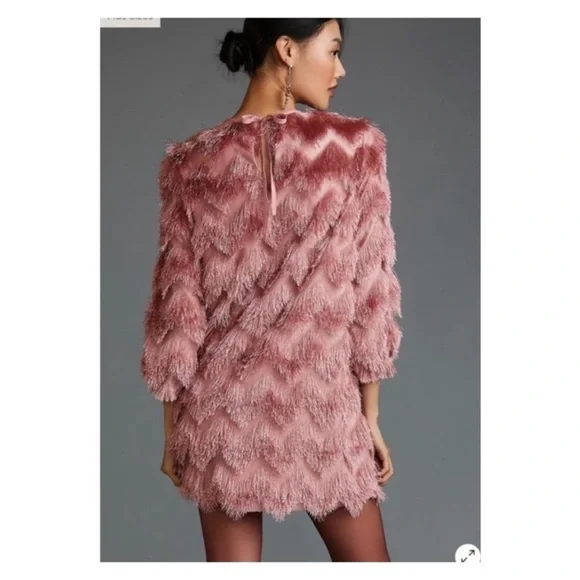 Anthropologie Pink Textured Dress - Picture 3 of 15